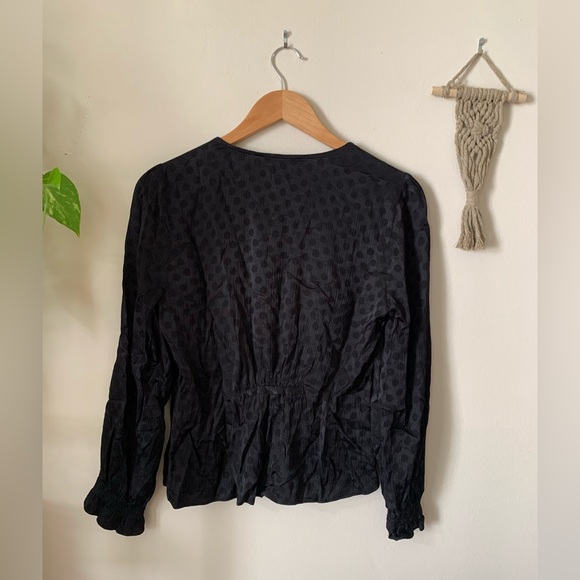 Madewell // Black Polka Dot Blouse - Picture 3 of 9